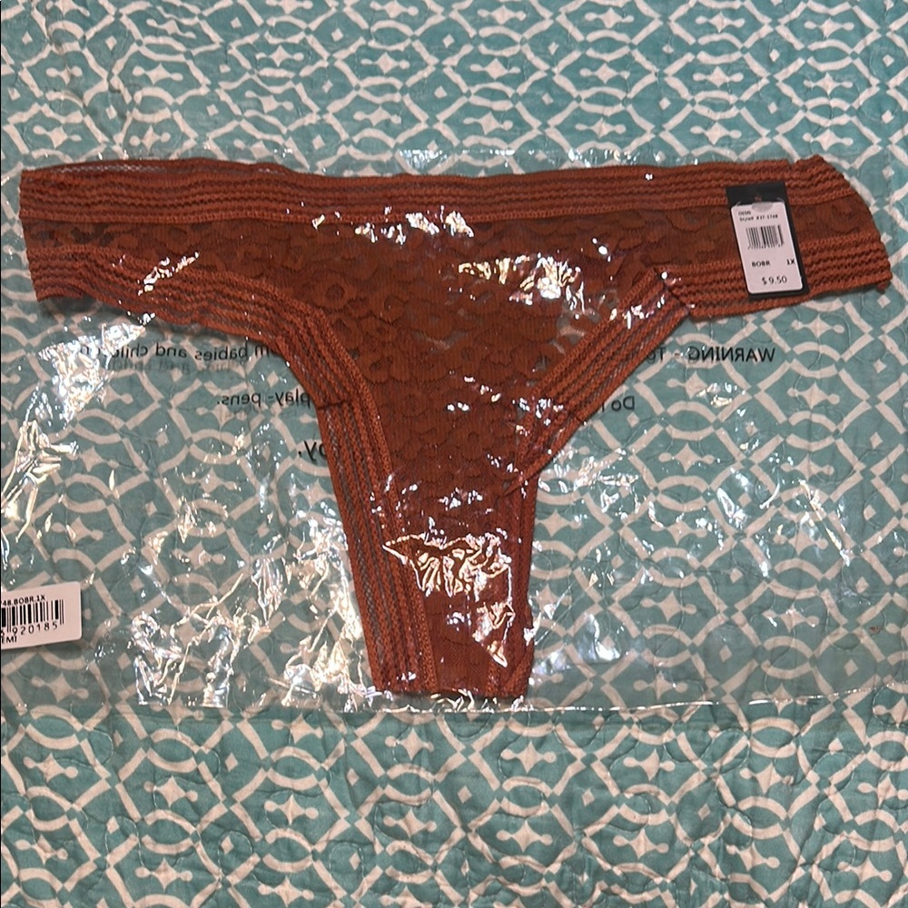 Fredericks of Hollywood Brown Lace Thong